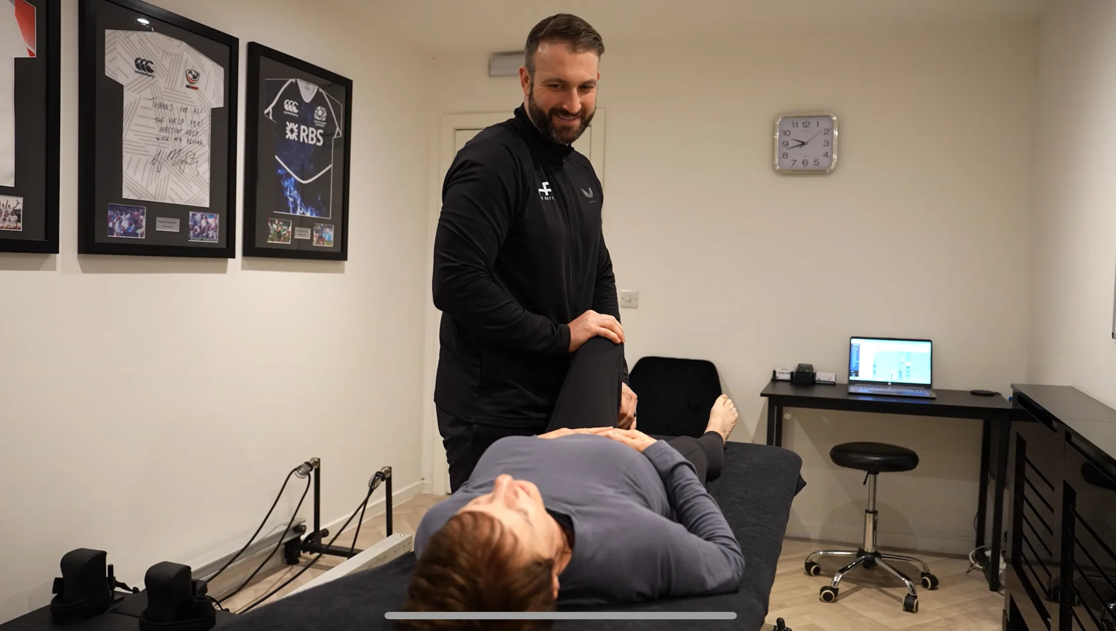 Physiotherapist performing manual therapy