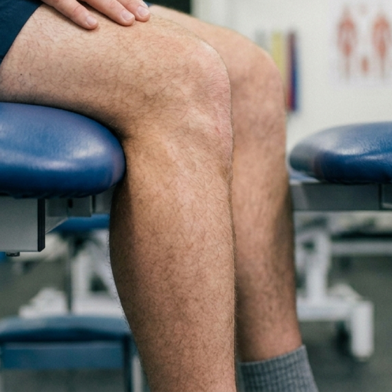 Side view of a bent knee